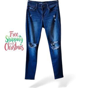 Old Navy Rockstar Distressed Stretchy Mid Rise Full Length Skinny Jeans